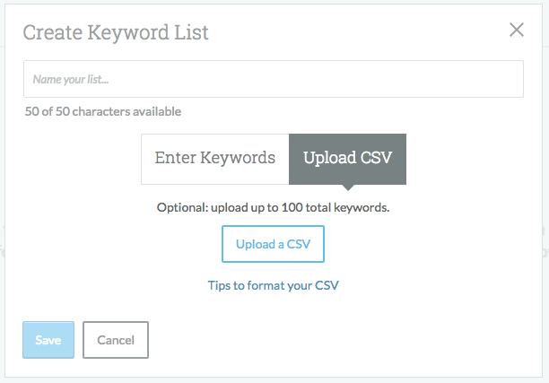 Moz Keyword Explorer Upload Lists